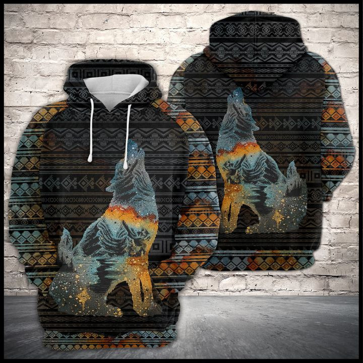 Wolf Galaxy Native Pattern 3D All Over Print Hoodie & Zip Hoodie