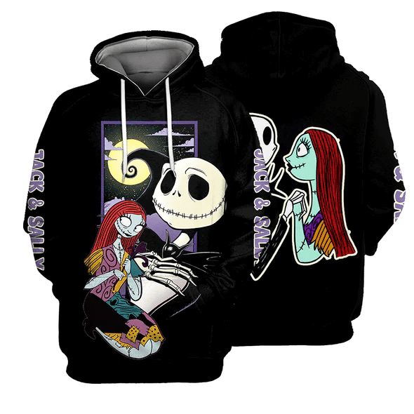 Jack Skellington The Nightmare Before Christmas 81 Cartoon Graphic Outfits Aop Hoodie, Zip Hoodie
