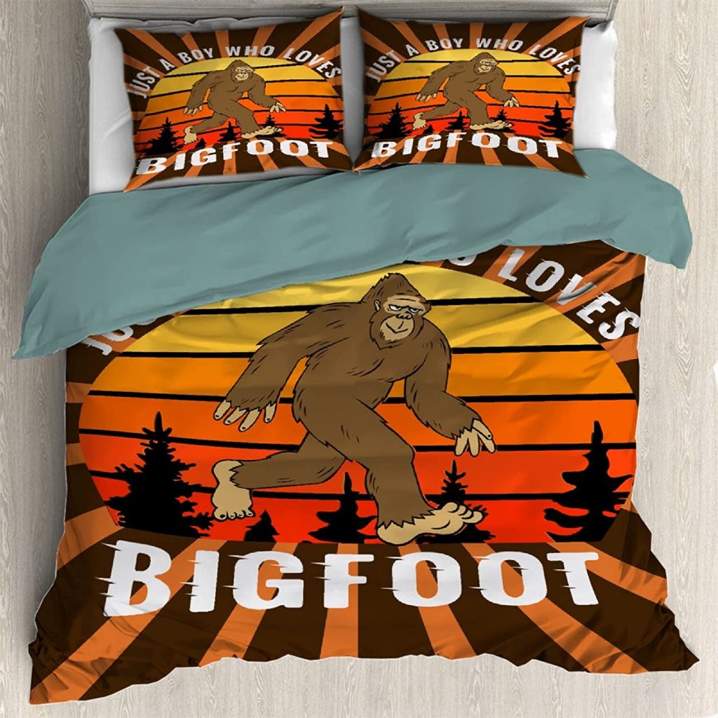 Bigfoot Bedding Set Just A Boy Who Loves Bigfoot Duvet Covers Black