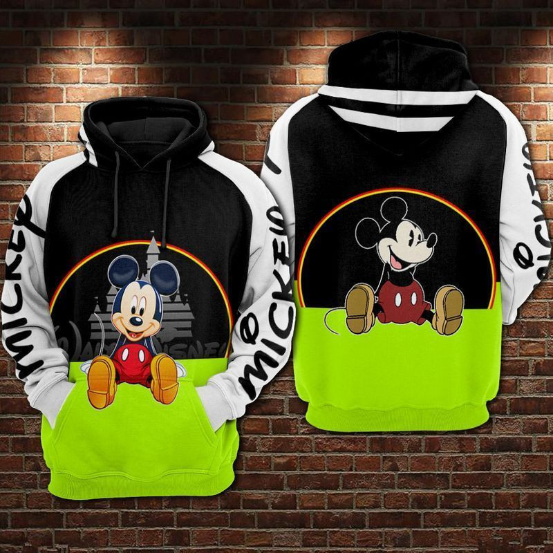 Mickey Then And Now Over Print 3d Hoodie Zip Hoodie 360