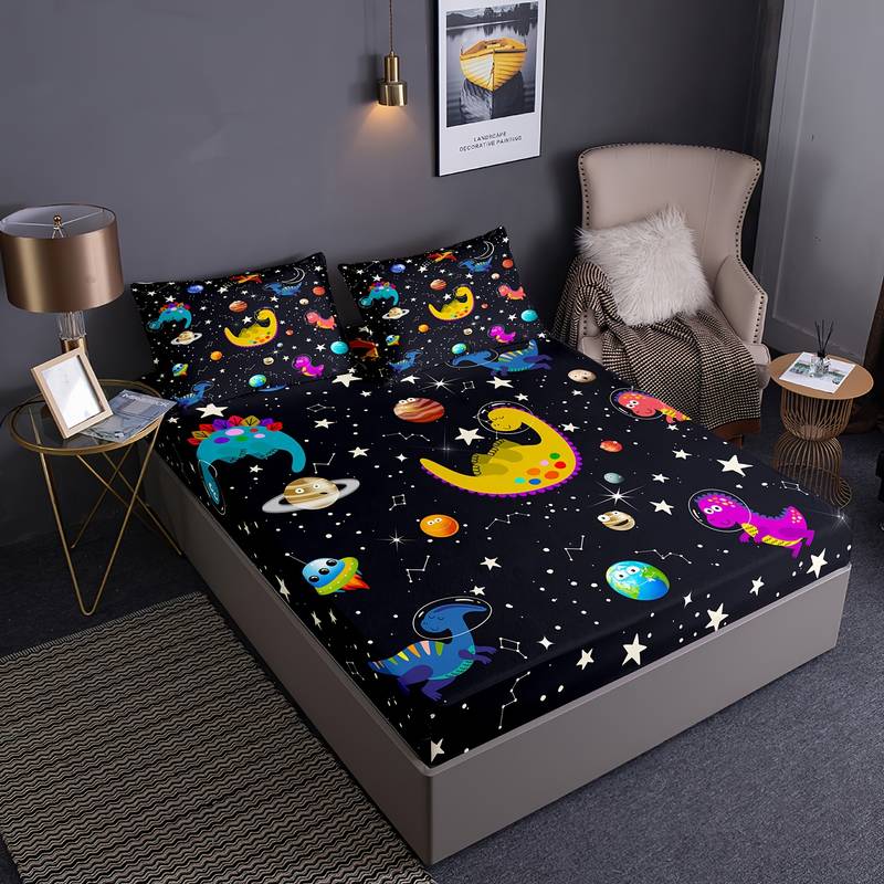 Dinosaur Bedding Set Astronaut Dinosaurs In The Space Duvet Covers