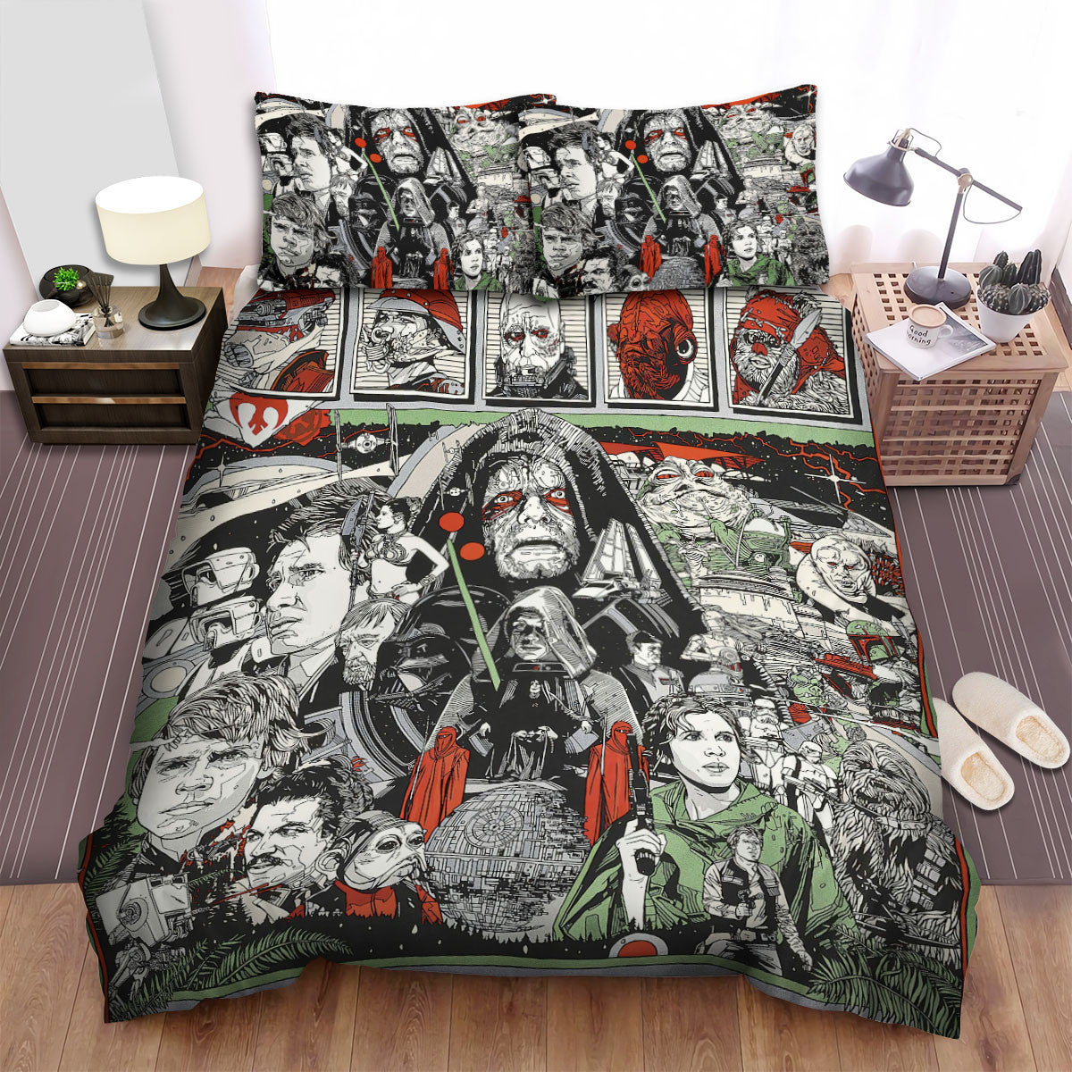 SW Bedding Set Return Of The Jedi The Empire Falls Movie Poster Duvet Covers White