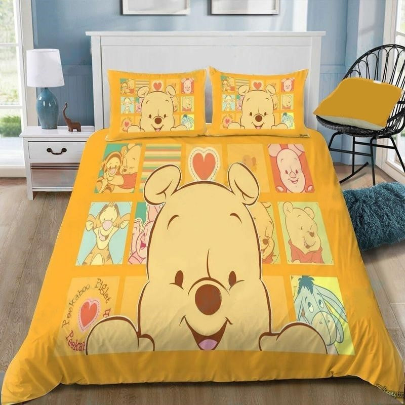 WTP Bedding Set DN Chibi Pooh And Friends Pattern Duvet Covers