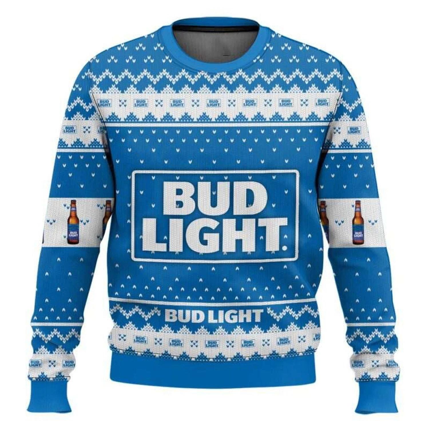 Bud Light Beer Ugly Christmas Sweater