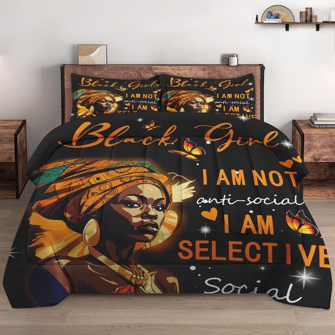 Africa Americans Bedding Set I Am Not Anti Social I Am Selective Duvet Covers