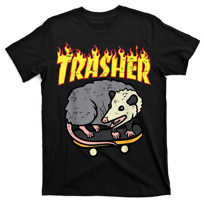 Opossum Skateboard Trasher Funny Possum Skater T-Shirt