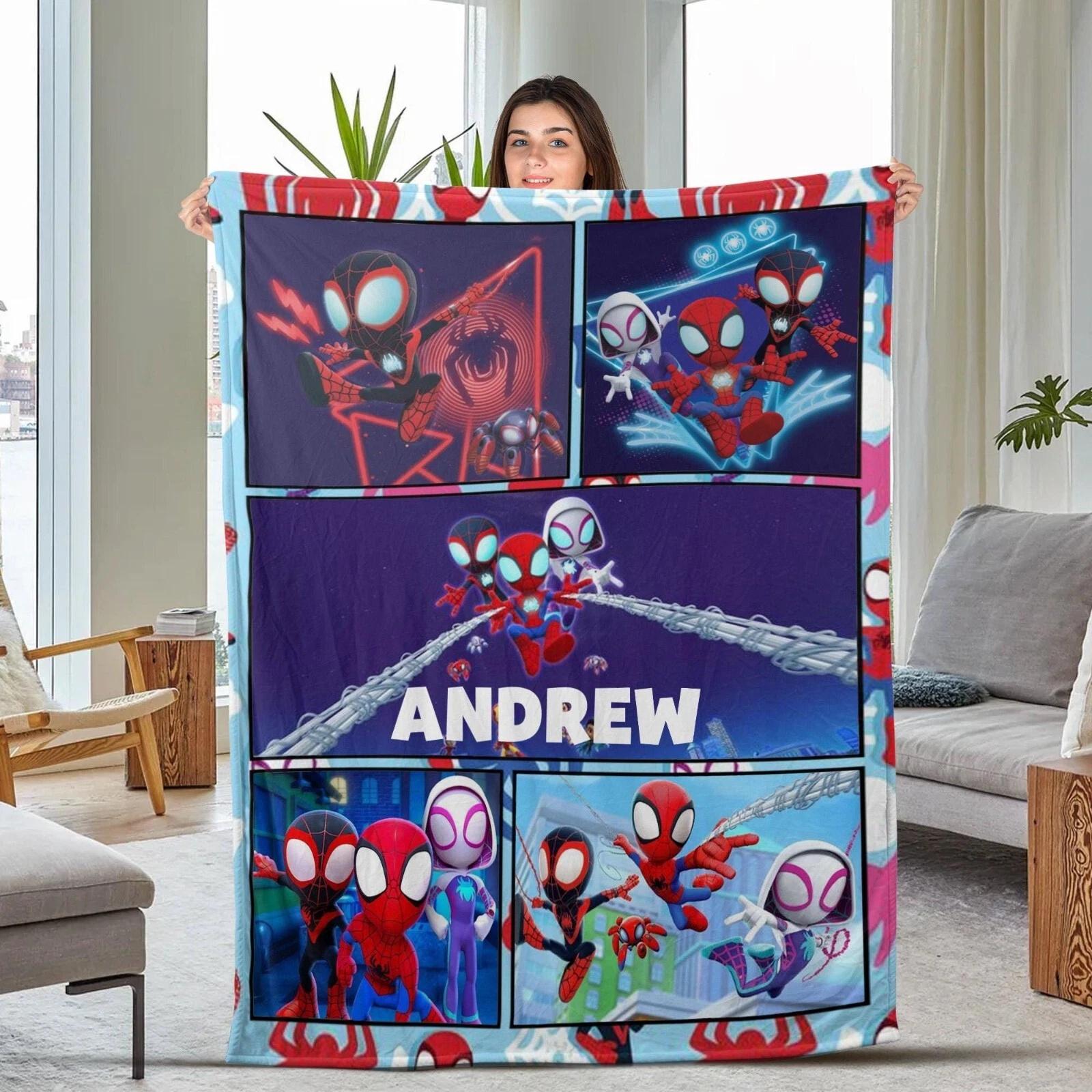 Custom Spidey And His Amazing Friends Fleece Sherpa Blanket