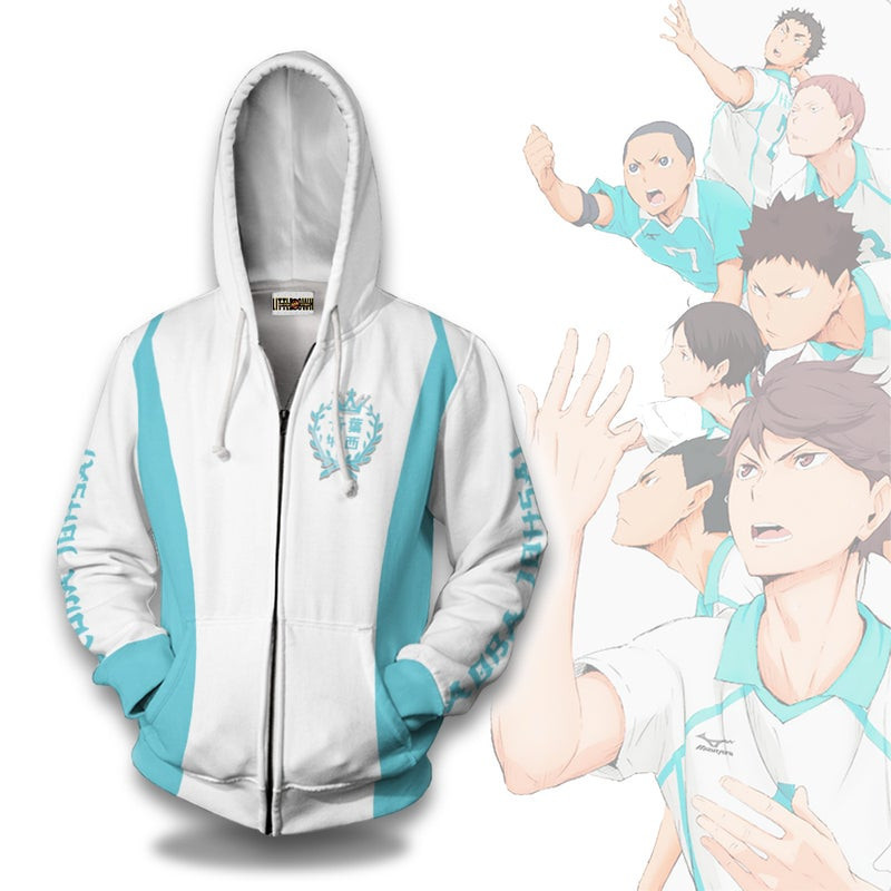 Aoba Johsai High Haikyuu Uniform 3D All Over Print Hoodie & Zip Hoodie