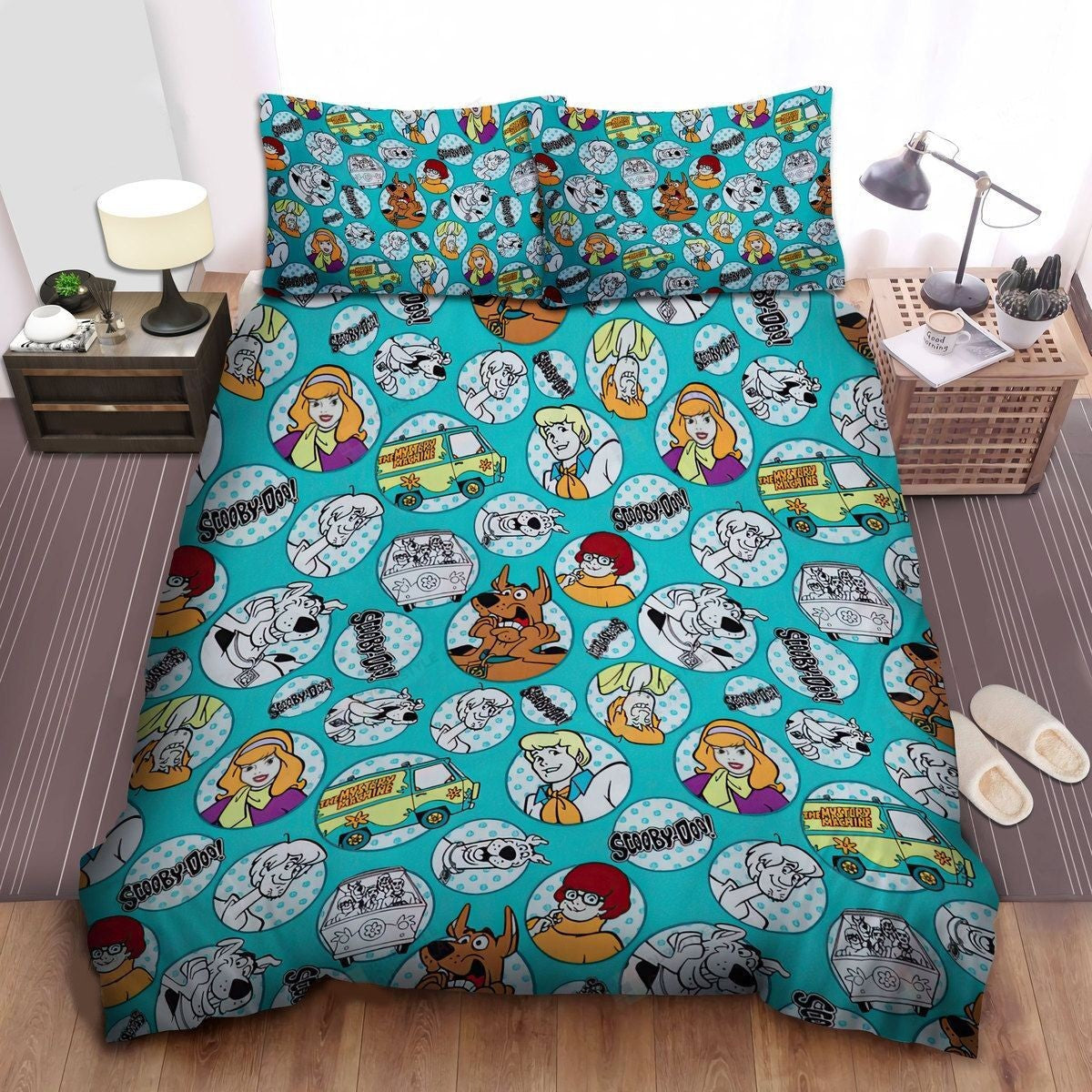 Scooby Doo Bedding Set Scooby Doo Characters Circle Frame Duvet Covers