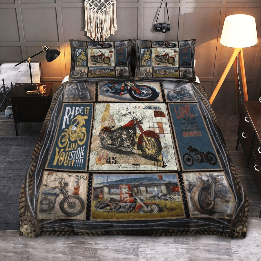 Motorcycle Bedding Set Ride It Like You Stole It Duvet Covers