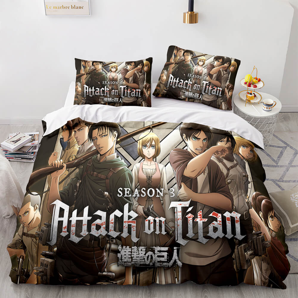 Attack On Titan Bedding Set Attack On Titan 3 All Characters Duvet Covers
