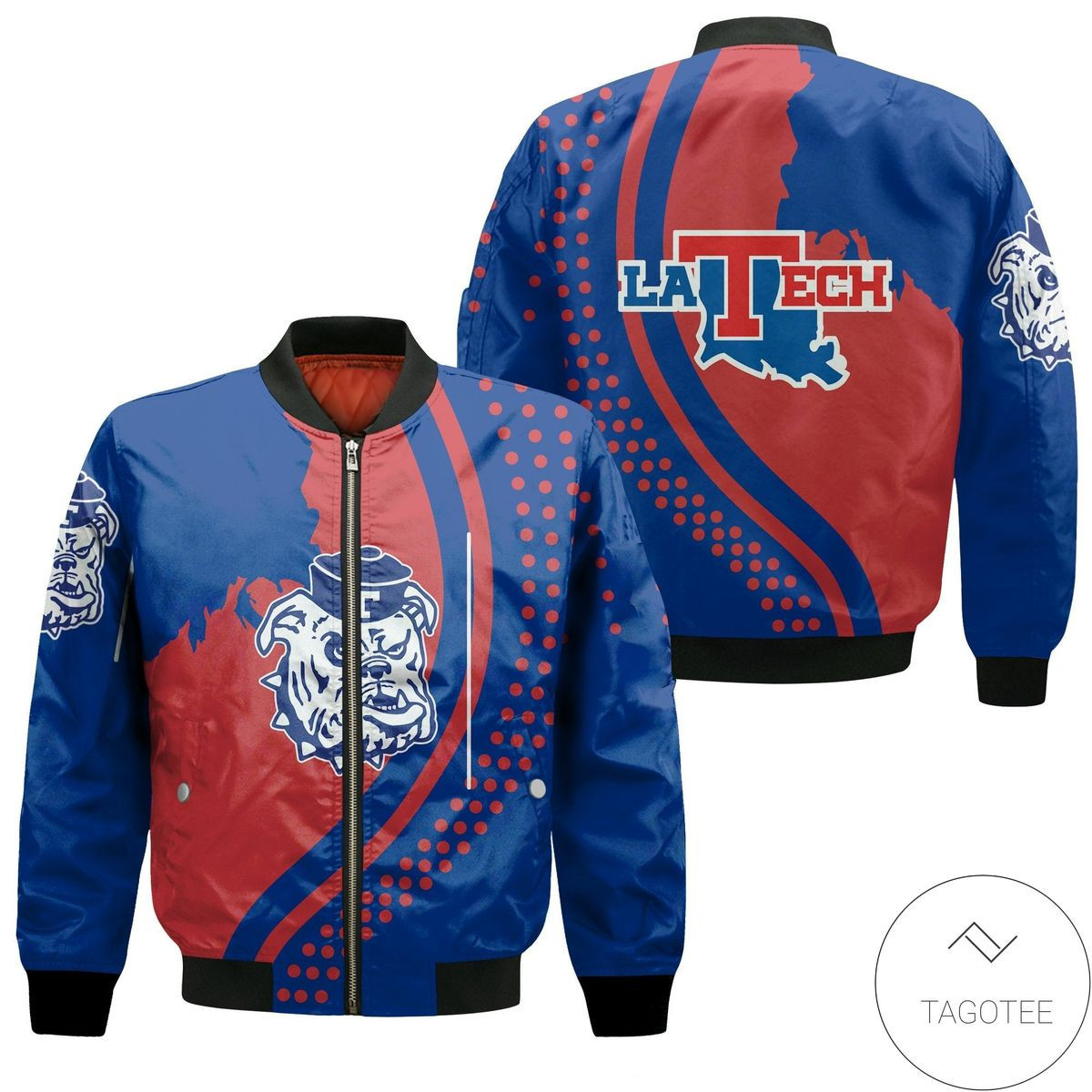 Louisiana Tech Bulldogs USA Map Bomber Jacket