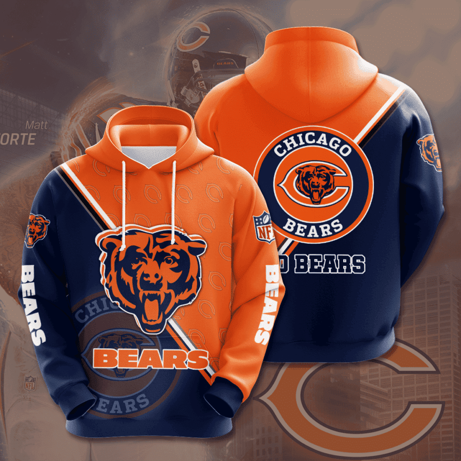 Chicago Bears 3D All Over Print Hoodie & Zip Hoodie