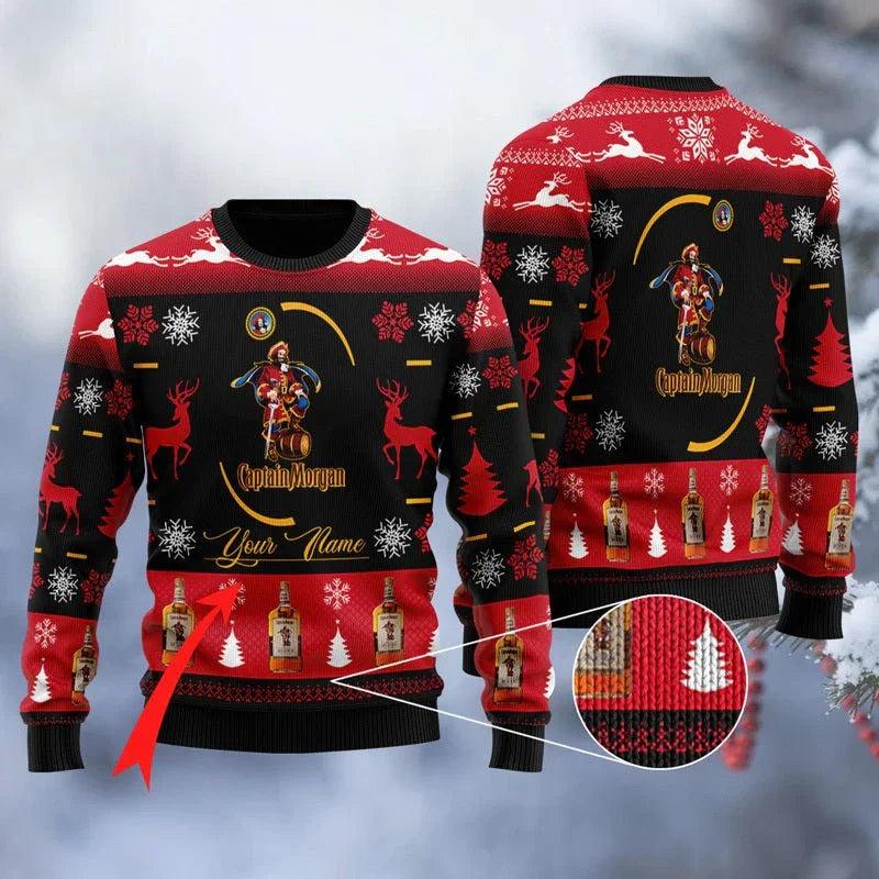 Personalized Captain Morgan Black Ugly Christmas Sweater