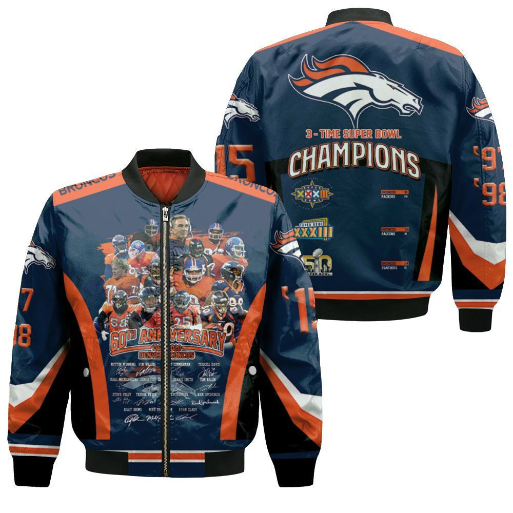 Denver Broncos Champions Navy Blue Bomber Jacket