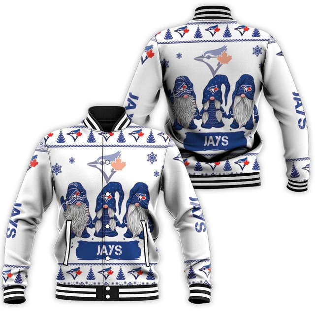 Toronto Blue Jays Christmas Gnomes Baseball Jacket
