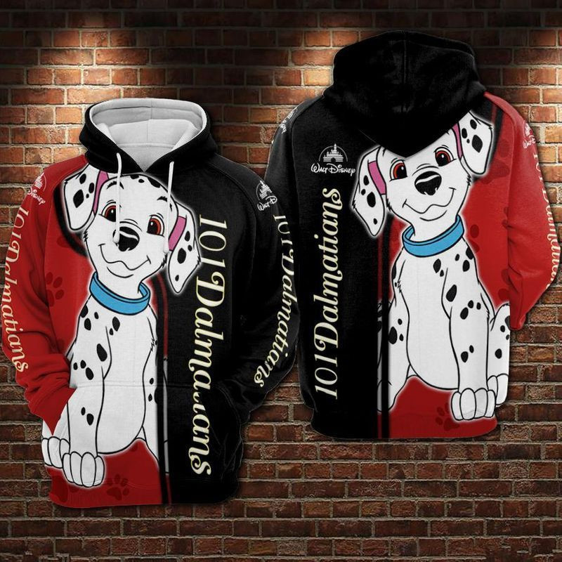 Puppy 101 Dalmations Over Print 3d Hoodie Zip Hoodie