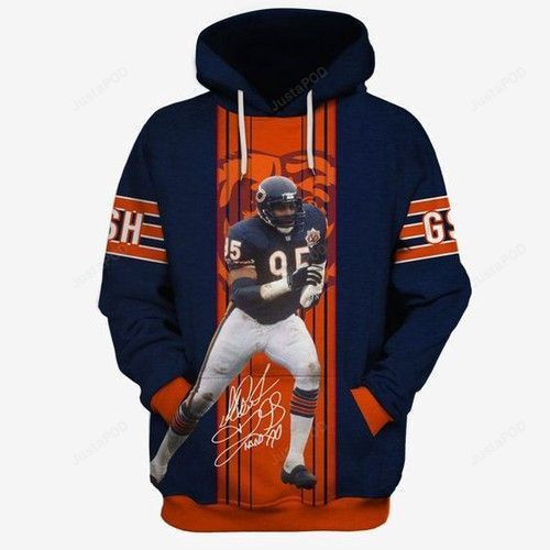 Chicago Bears Richard Dent Ncaa Football Many Logo 3D All Over Print Hoodie & Zip Hoodie