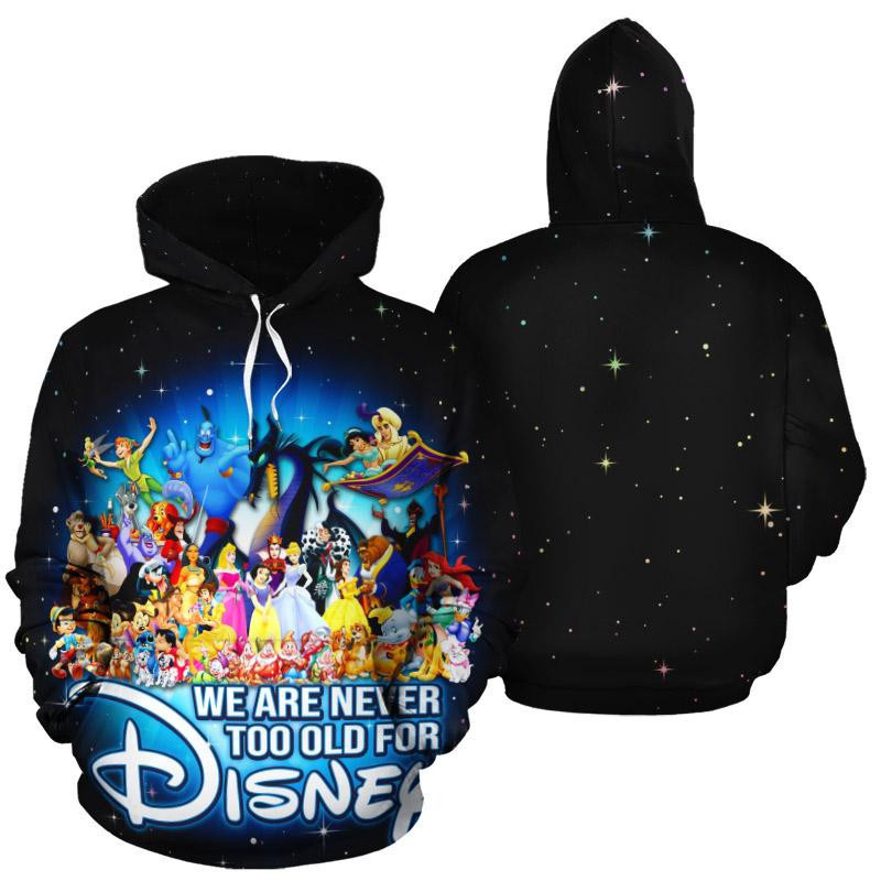 We Are Never Too Old For Disney 3D All Over Print Hoodie & Zip Hoodie