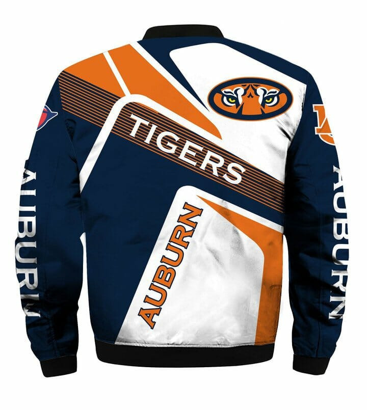 Auburn Tigers Navy Blue Orange Bomber Jacket V2