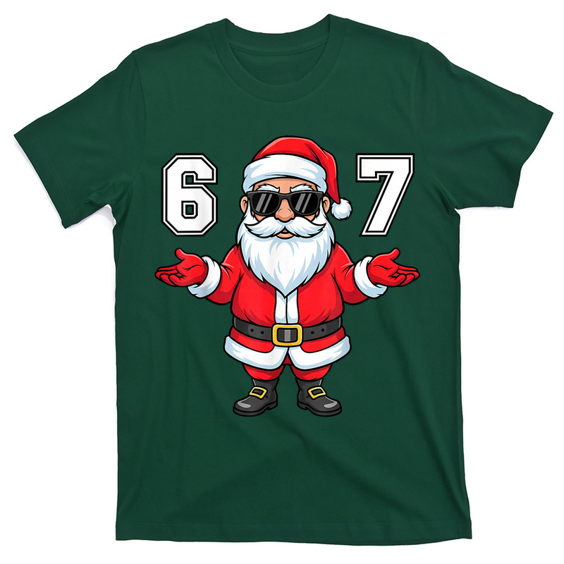 67 Christmas 6 7 Meme Six Seven Funny Santa Xmas T-Shirt