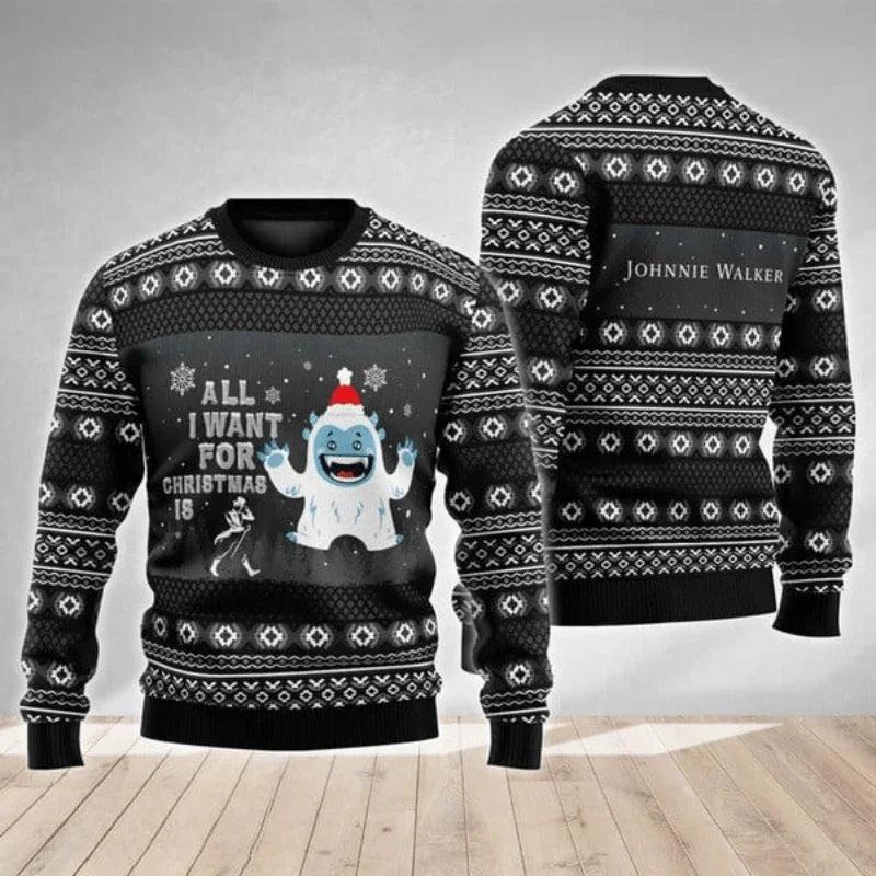 Johnnie Walker Yeti Ugly Christmas Sweater