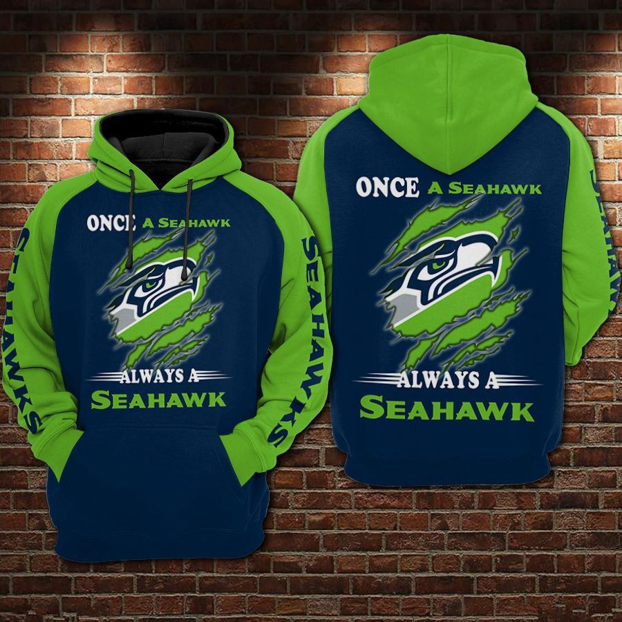 Seattle Seahawks Football Once A Seahawks 3D All Over Print Hoodie & Zip Hoodie