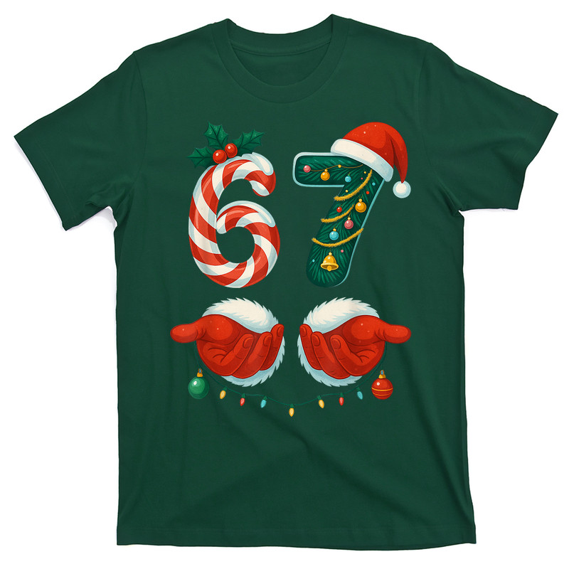 67 Christmas 6 7 Meme Pajamas Holiday Gen Alpha Slang T-Shirt
