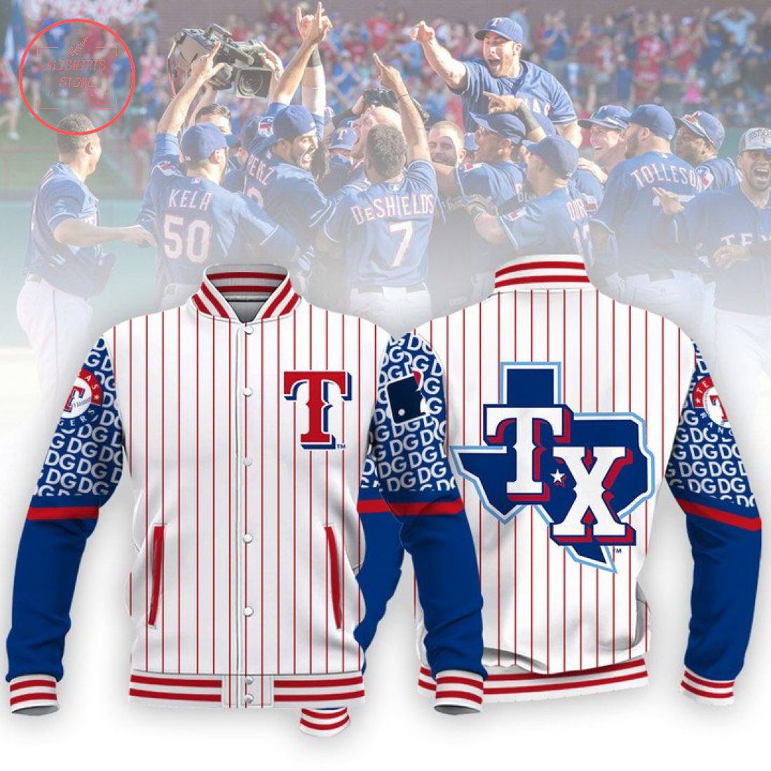 Texas Rangers Stripes Baseball Jacket
