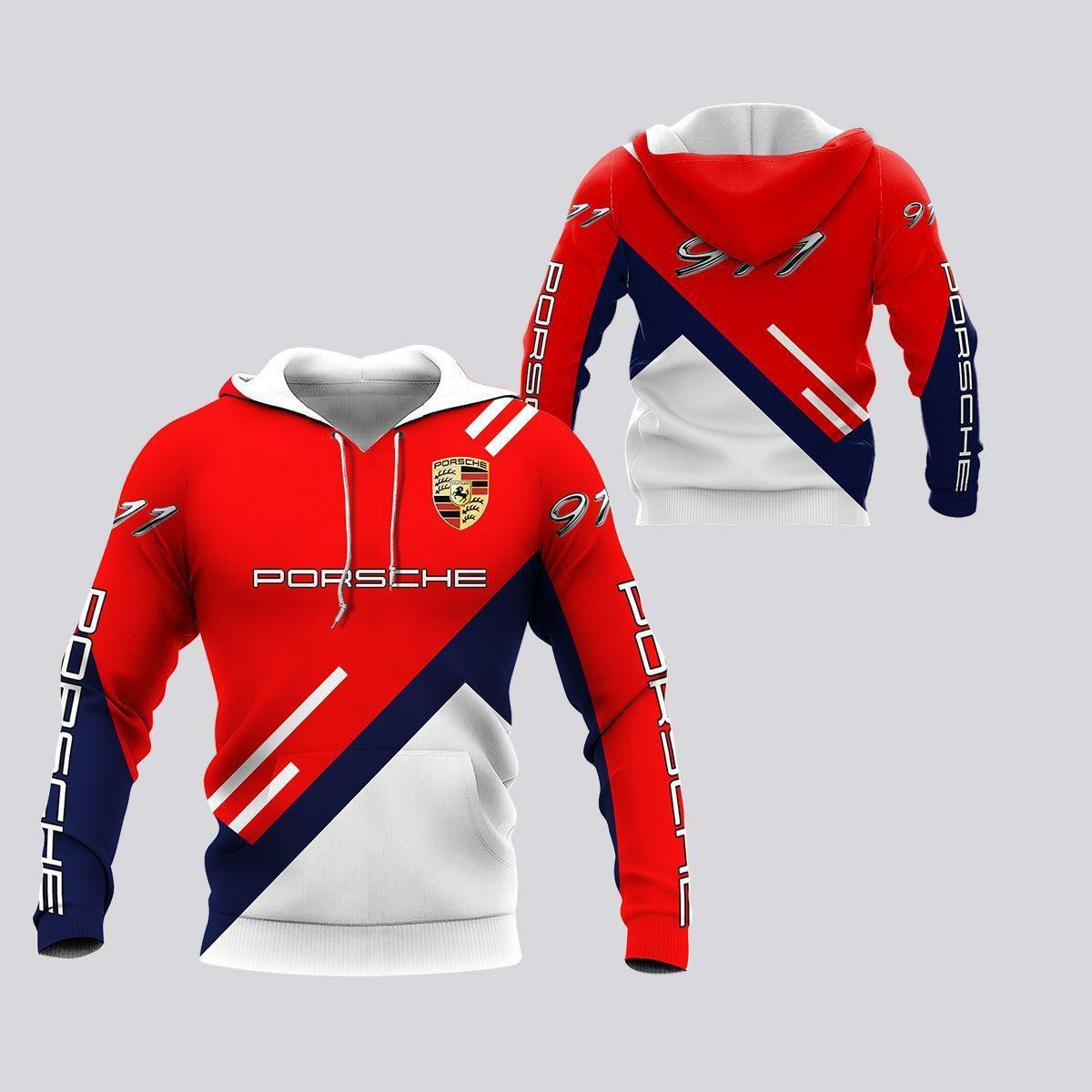 Porsche Shirt 1018, 3d Hoodie Zip Hoodie