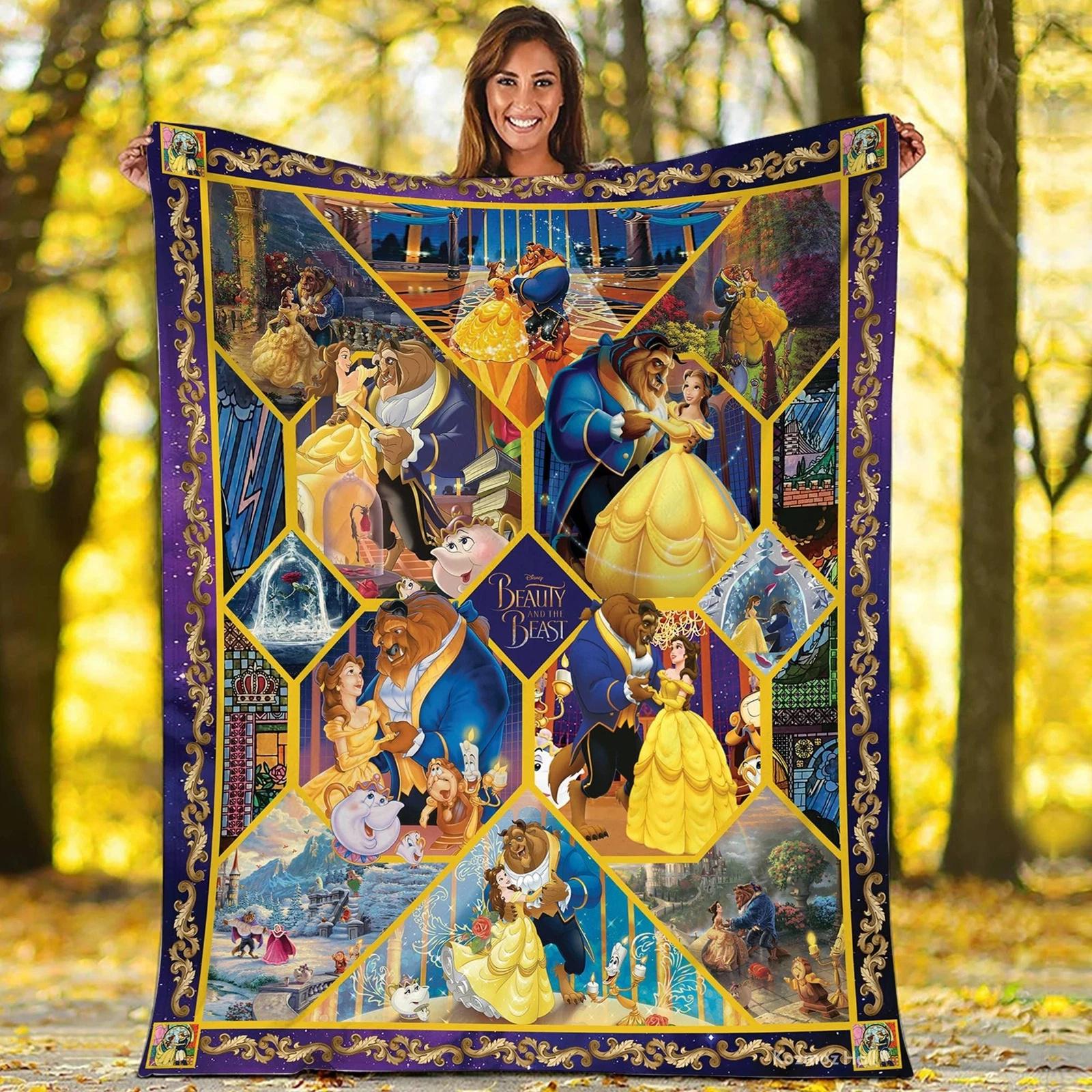 Beauty And The Beast Blanket Belle Princess Beauty And The Beast Fleece Sherpa Blanket