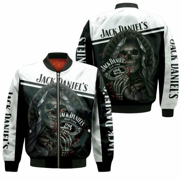 Jack Daniels Skull 3d Print Bomber Jacket 234