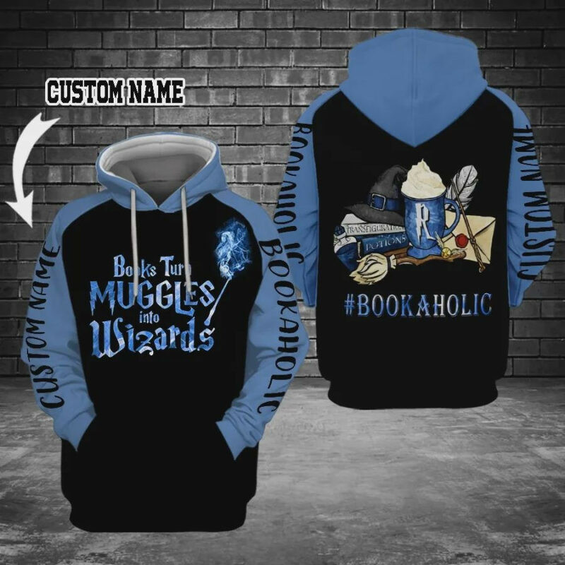 Personalized Custom Name Books Turn Muggles Into Wizards 3d All Over Print Hoodie, Zip-up Hoodie
