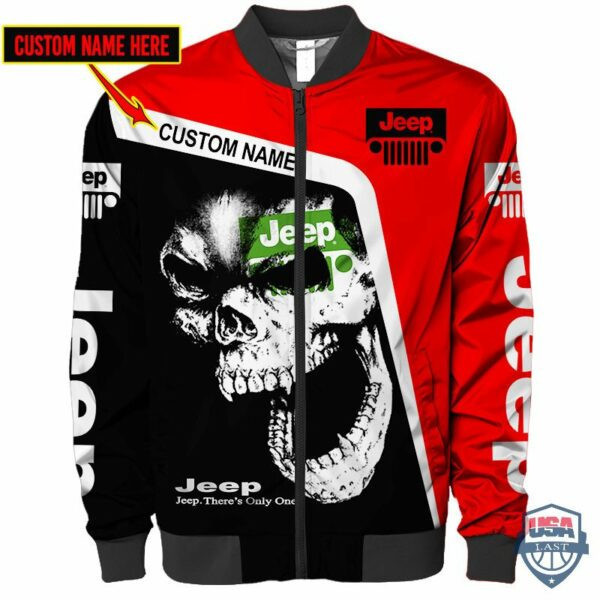 Jeep Skull Custom Name Bomber Jacket 01 154