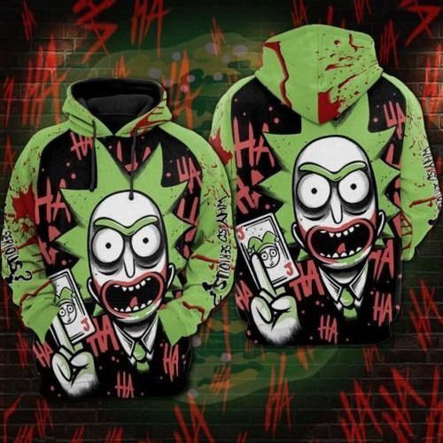 Joker Cartoon Rick And Morty Why So Serious Over Print 3d Hoodie Zip Hoodie 914
