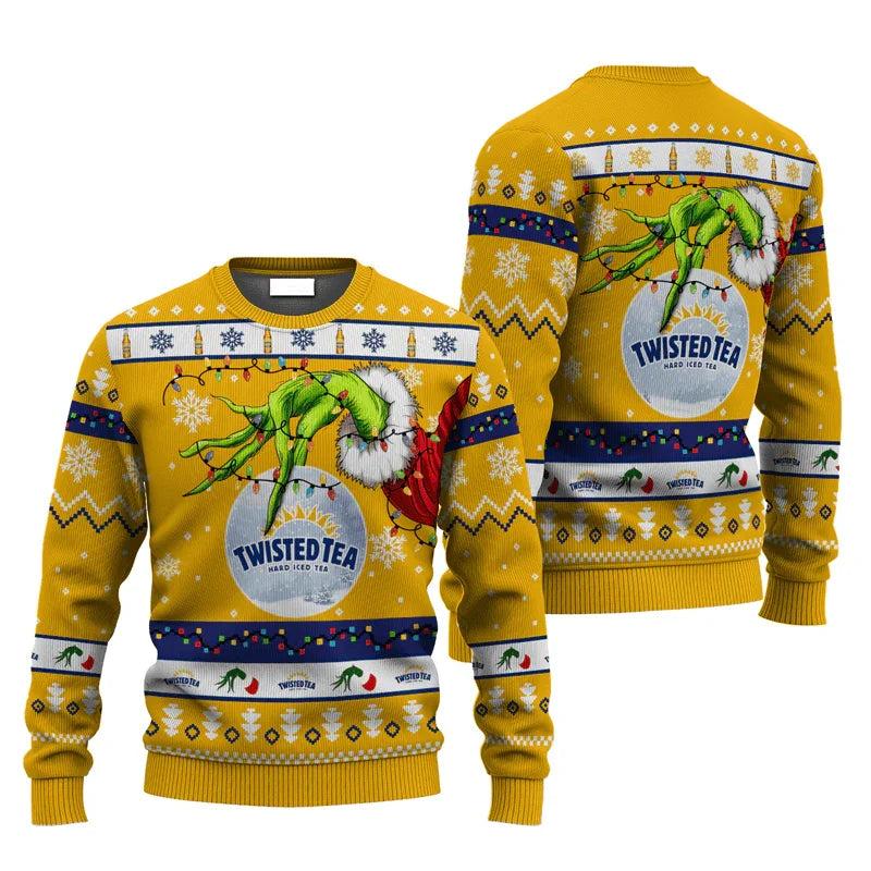Twisted Tea Grinch Hand Stock Ugly Christmas Sweater