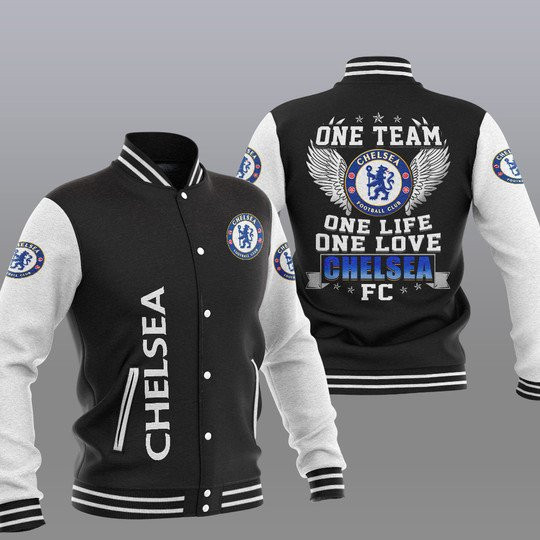 Chelsea FC Black One Team Baseball Jacket