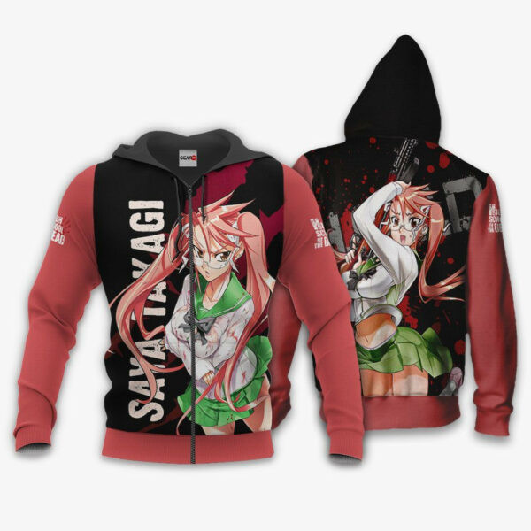 Highschool Of Dead Saya Takagi Anime 3k412 Cartoon 3d Hoodie Zip Hoodie 483