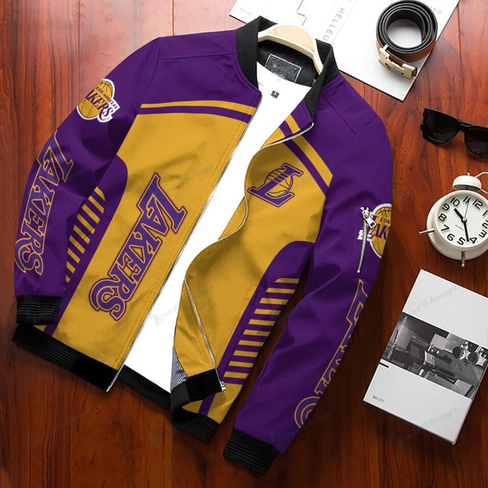 Los Angeles Lakers Personalized Bomber Jacket BG25