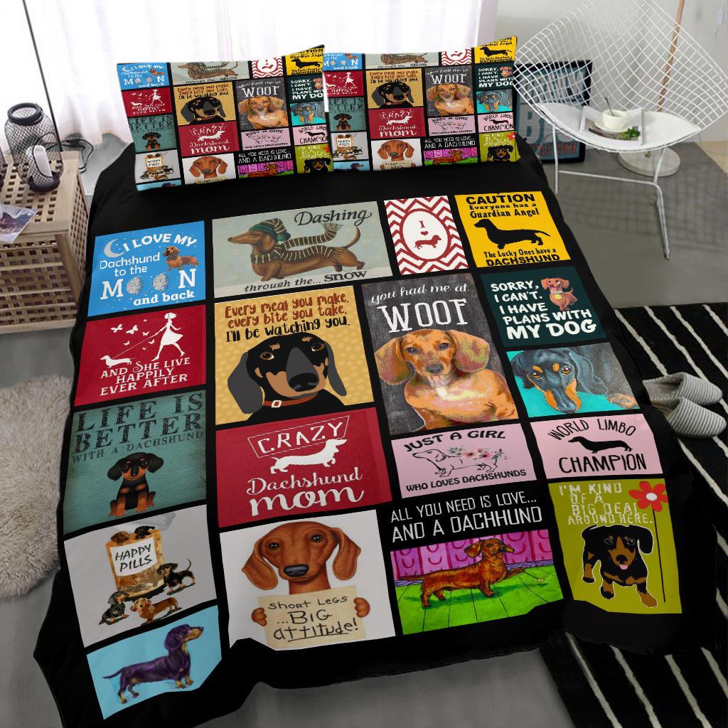 Dog Bedding Set All You Need Is Love And A Dachshund Duvet Covers