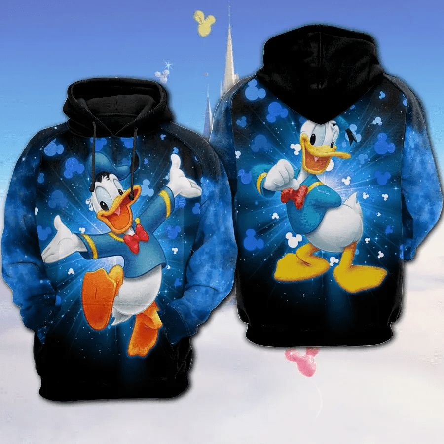 Donald Duck Bling Mickey Mouse Cartoon 504 Cartoon Graphic Outfits Aop Hoodie