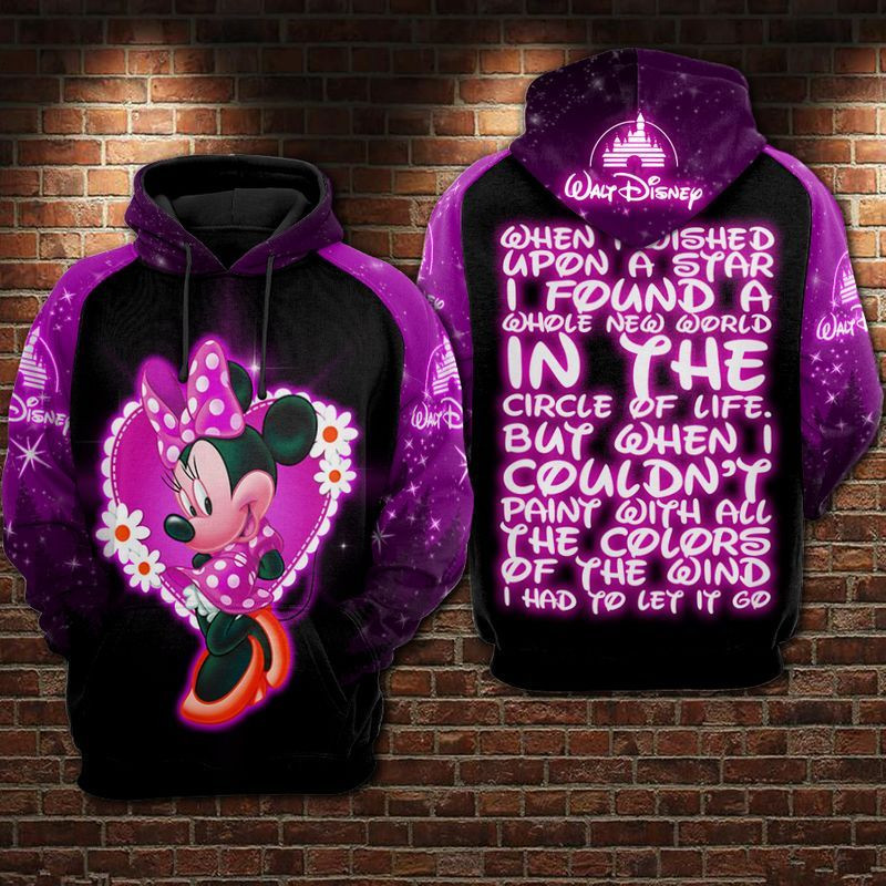 Minnie When I Wish Upon A Star Quote Over Print 3d Hoodie Zip Hoodie 2