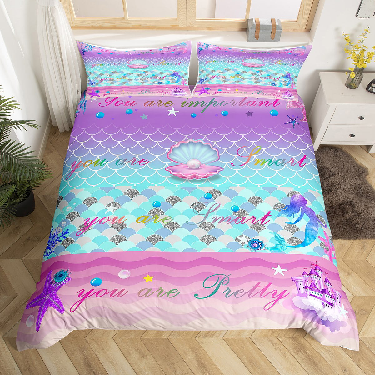 Mermaid Bedding Set Mermaid You Are Important Smart Pretty Duvet Covers
