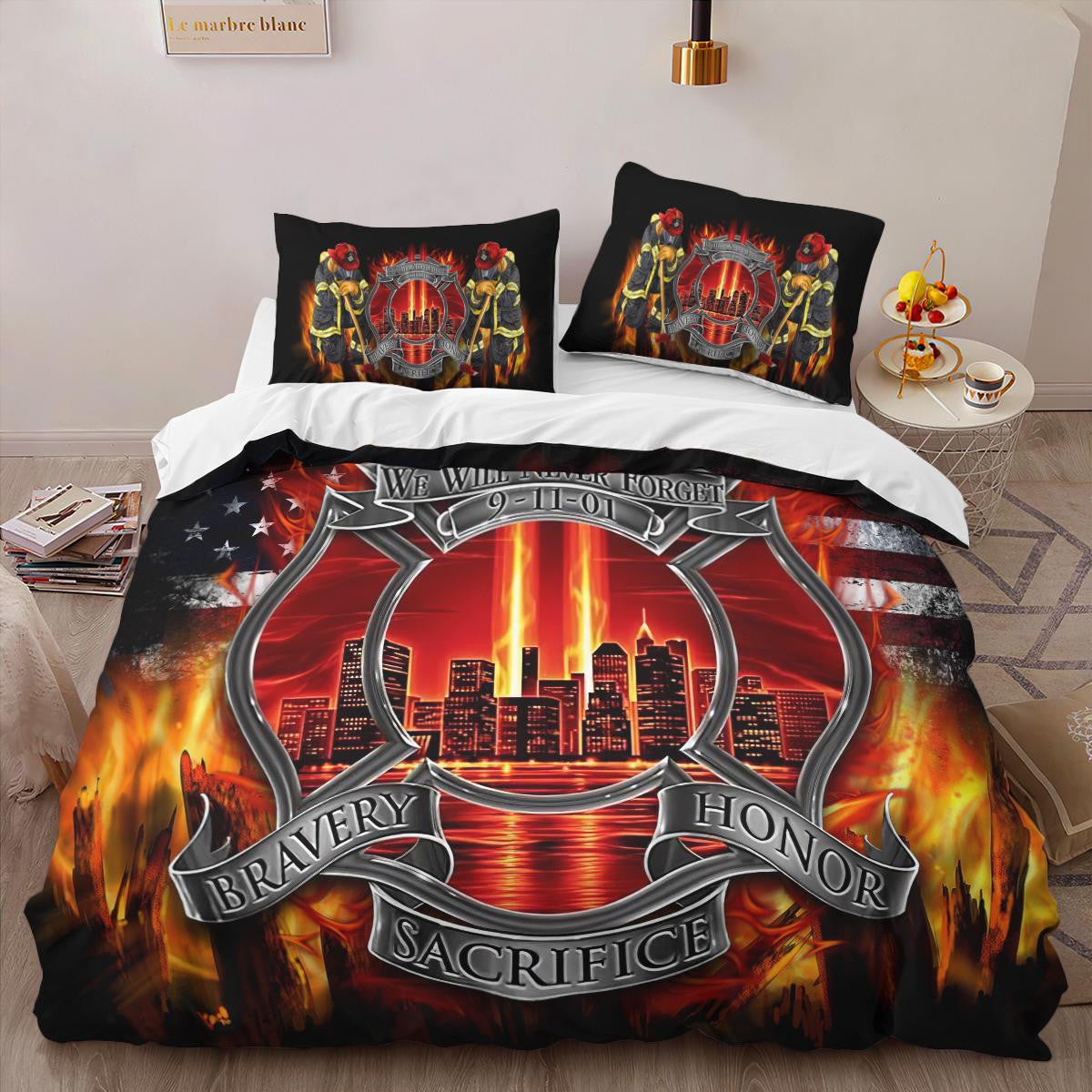 Firefighter Bedding Set Firefighter We Will Never Forget Duvet Covers