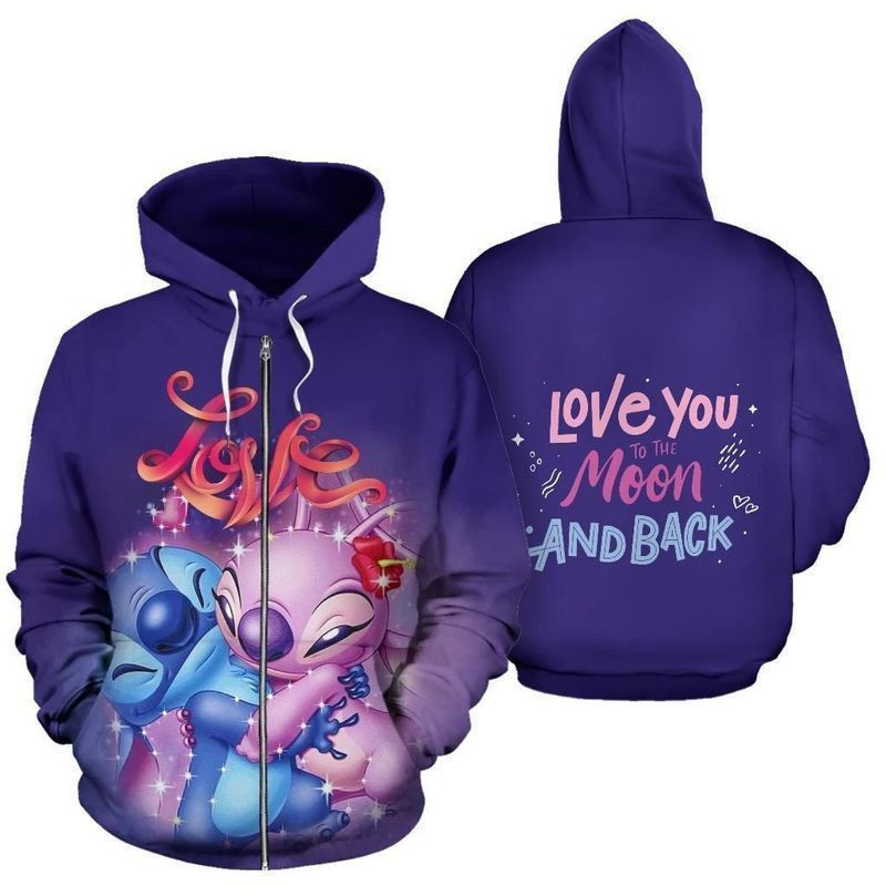 Stitch Galaxy Over Print 3d Hoodie Zip Hoodie 16