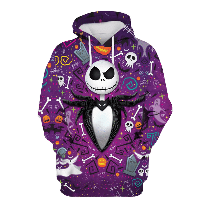 Jack Skellington Halloween 2 3d Hoodie