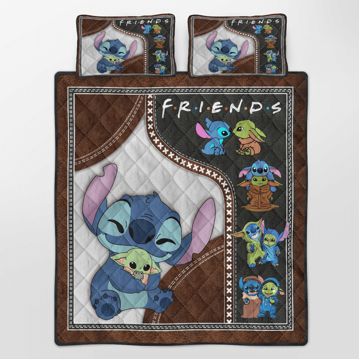 Lilo And Stitch Bedding Set Stitch And Baby Yoda Friends Duvet Covers