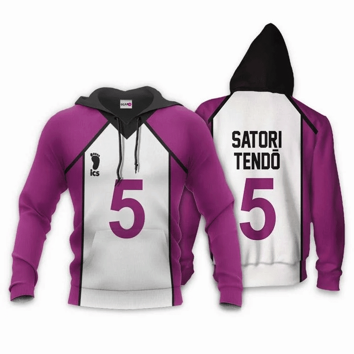 Shiratorizawa Satori Tendo Haikyuu Number 5  3d Hoodie Zip Hoodie