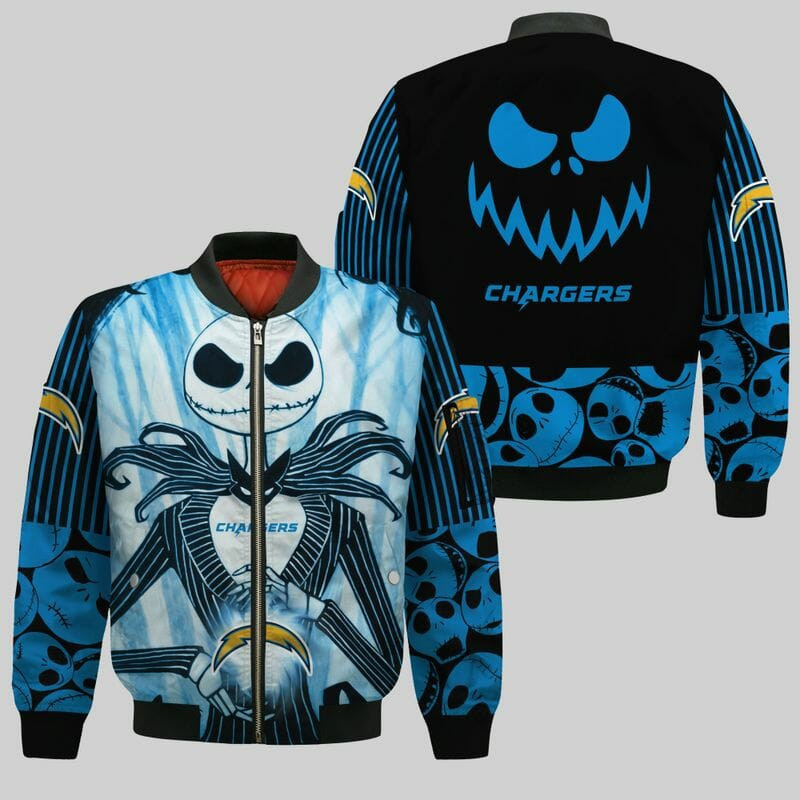 Los Angeles Chargers Jack Skellington Bomber Jacket V4