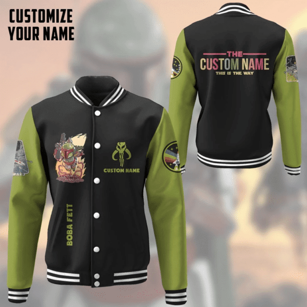 Gearhumans 3d Star Wars Boba Fett Custom Name Baseball Jacket 5, Gift Lover Baseball Jacket 301
